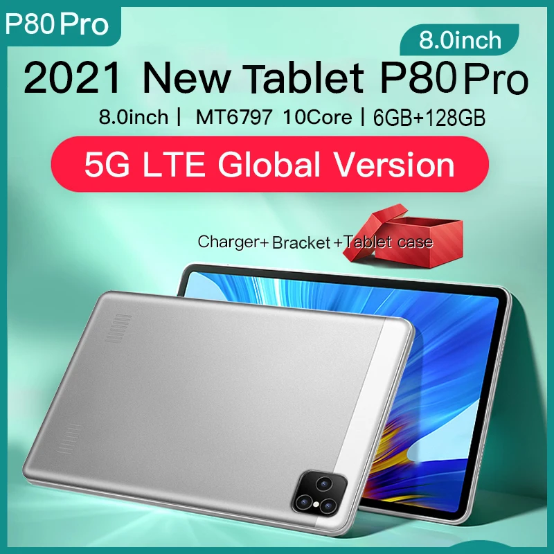 

Pad Pro Tablet 8 inch 6GB RAM 128GB ROM Android tablette 10 Core Tablets Android 10 5300mAh Dual 5G Bluetooth WiFi GPS Tablet PC