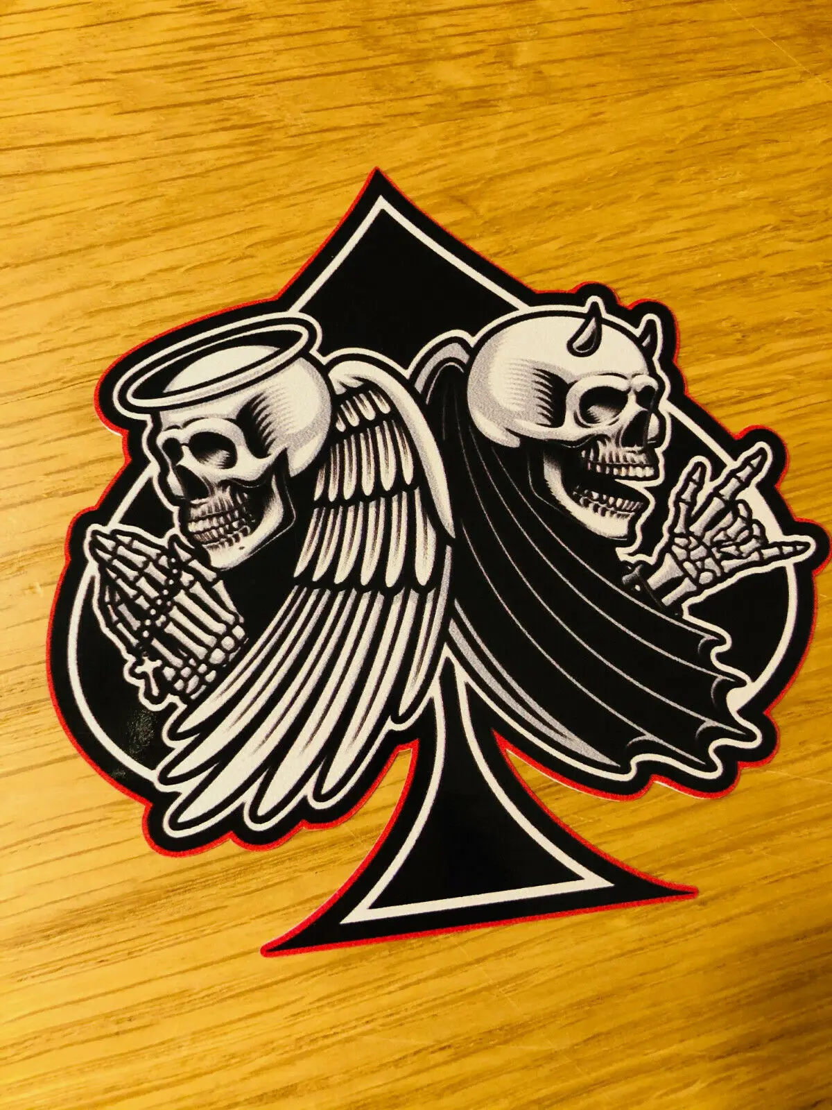 

SPADES PIK POKER Aufkleber Sticker Tattoo Skull Totenkopf Devil Angel Rock Mi440