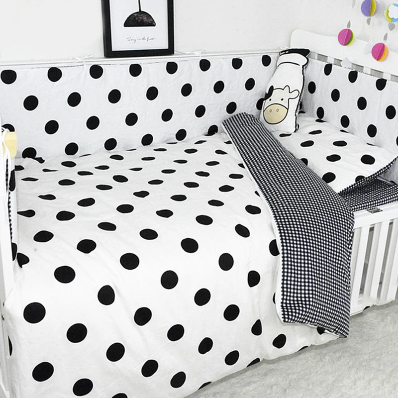 7 шт./компл. Набор для детской кроватки новорожденных кроватки бампер детская кроватка Beeding набор хлопок мягкие простыни наволочка детский полосатый узор постельные принадлежности