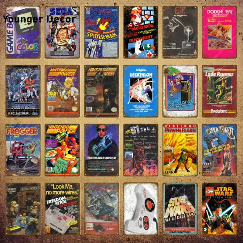 

Movie Comic Video Game Yoys Poster Play Gaming Metal Signs Gamer Wall Sticker For Pub Bar Club Home Decor Cartoon Plaque YI-162
