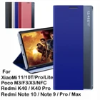 Умный чехол для XiaoMi Mi 11 10T M3 F3 X3 NFC Redmi Note 10S 10 9S 9 K40 Pro Max, зеркальный флип-чехол, умный дизайн с функцией сна и пробуждения