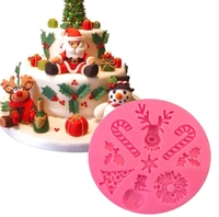 new arrival christmas items deer snowflake shape 3d silicone cake mold fondant tool for cupcake embosed chocolate art tools 9160