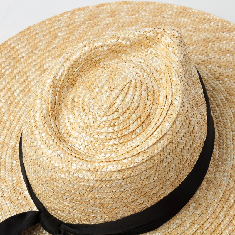 Шляпа USPOP женская с бантом Соломенная пляжная Панама широкими полями лето |