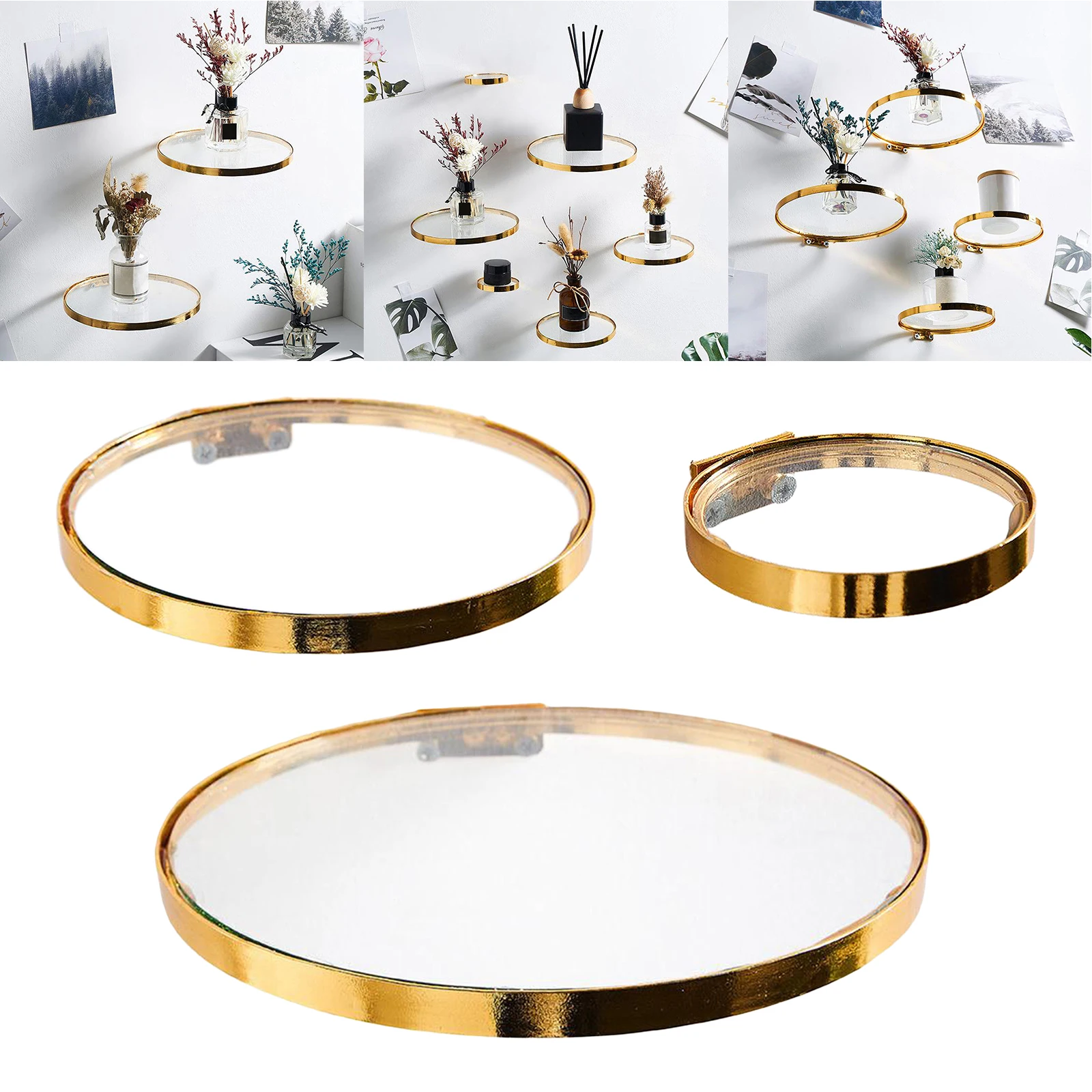 

Wall Shelf Modern Iron Floating Shelves, Decorative Wall Shelf for Bedroom, Living Room, Bathroom, Kitchen, Office and More