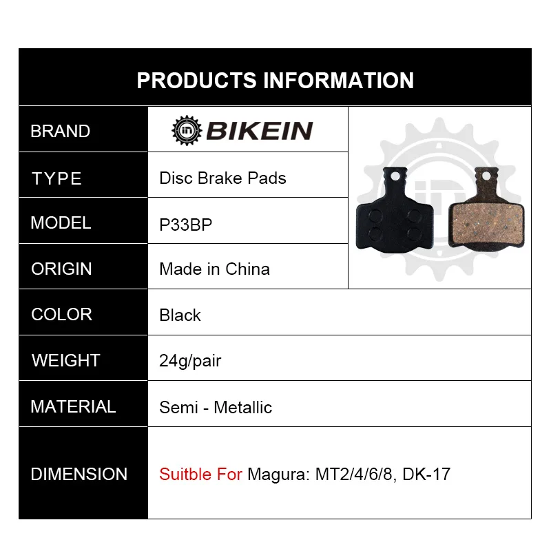 BIKEIN 4 пары высококачественные велосипедные дисковые Тормозные колодки для Magura MT2