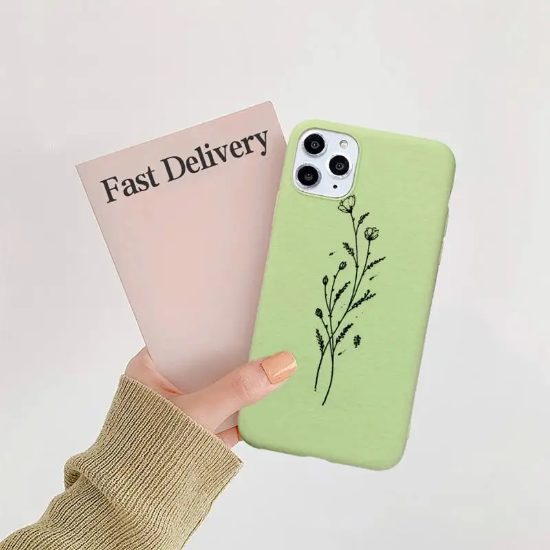 

Flower black and white simplicity Phone Case Candy Color for iPhone 6 7 8 11 12 s mini pro X XS XR MAX Plus