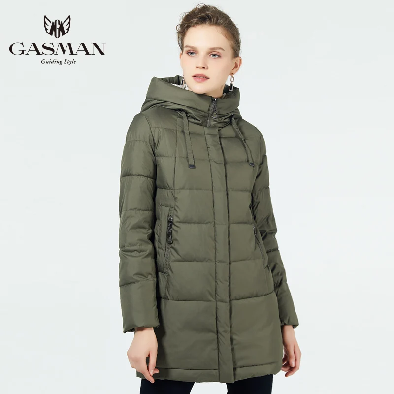 GASMAN 2019 толстая женская зимняя куртка мода пуховик для женщин средней длины белое