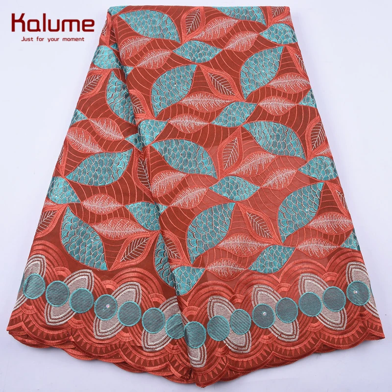 Калуме в африканском стиле Швейцарская хлопчатобумажная кружевная ткань с