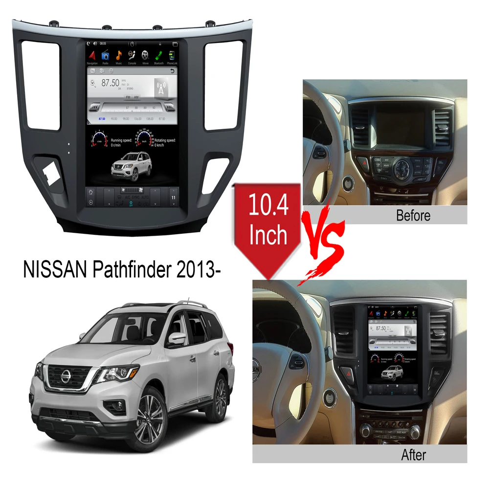 Вертикальный Автомобильный GPS-навигатор в стиле Tesla Android 9 0 для NISSAN Pathfinder 2013-Радио