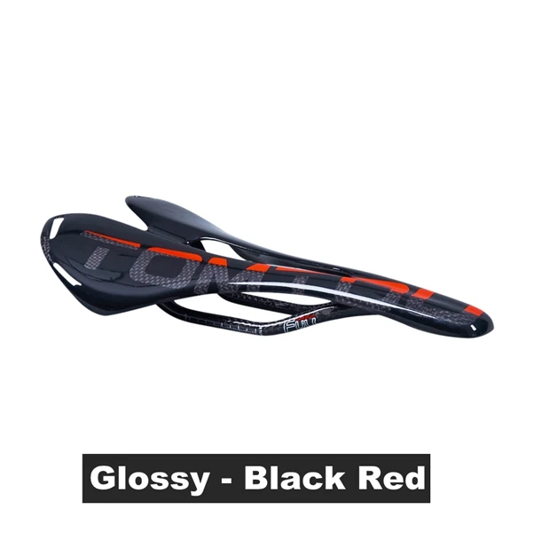 Glossy black Red TOMTOU полный 3K Углеродное волокно Велосипедное Седло дорожный/MTB велосипед углероводородный седло сиденье глянцевый Сверхлегкий 115 г Максимальная нагрузка 150 кг - Цвет: Glossy black Red