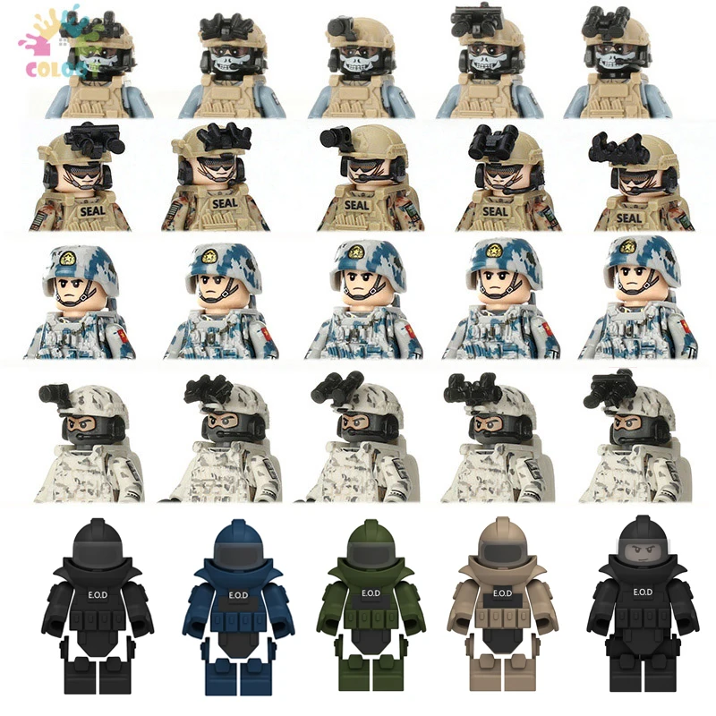 

Disney Military Specia Force Soldiers Building Blocks UN Figures Ghillie Suit Bricks Educational Toys For Boys Christmas Gifts