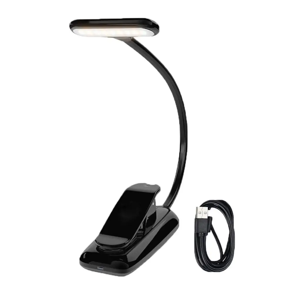 

Rechargeable LED USB Book Light Reading Light Flexible Book Lamp Dimmer Clip Table Desk Lamp Bedroom Book Reader Clip Light