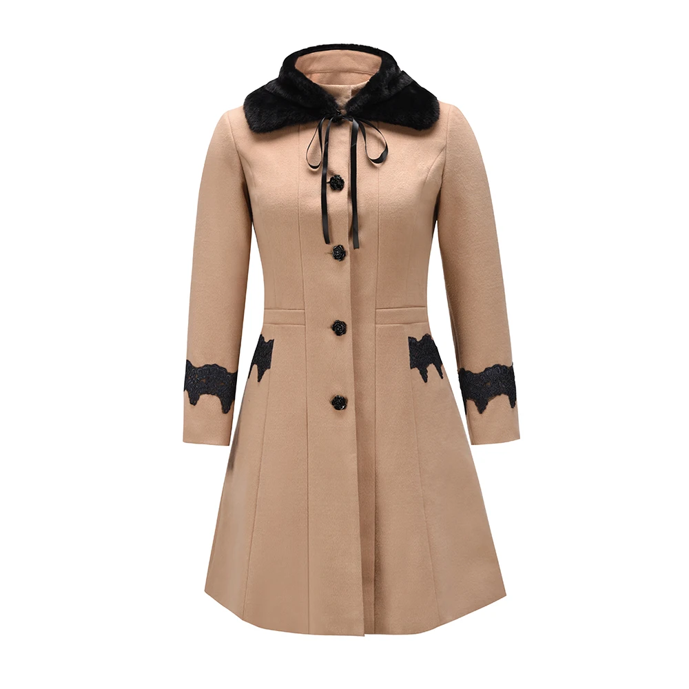 

Royal Style Elegant Coat Casual Commuter Winter Jacket Plush Detachable Fur Collar Slim Coat Korean Coat for Beauty Woman