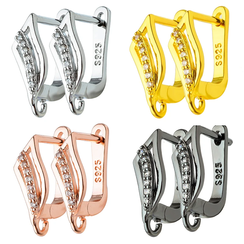 

Peixin 17x14MM Shiny AAA Zirconia Women's Earrings Hooks Clasps DIY Earrings Handmade Accessories 2020 Trends Earrings Findings