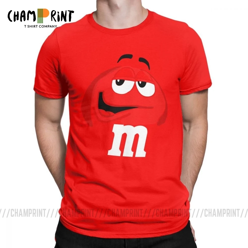 M&M's Chocolate Candy Character Face Tees Short New Fashion T Shirt Men's Pure Cotton Amazing T-Shirt Sleeve Tops Plus Size