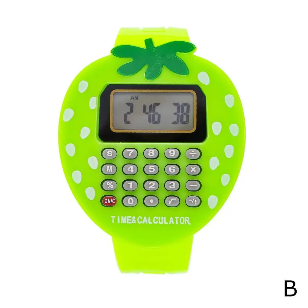 B Расчета цифровой калькулятор с светодиодный часы Функция Повседневное силиконовые спортивные для детей Multi Функция - Цвет: B