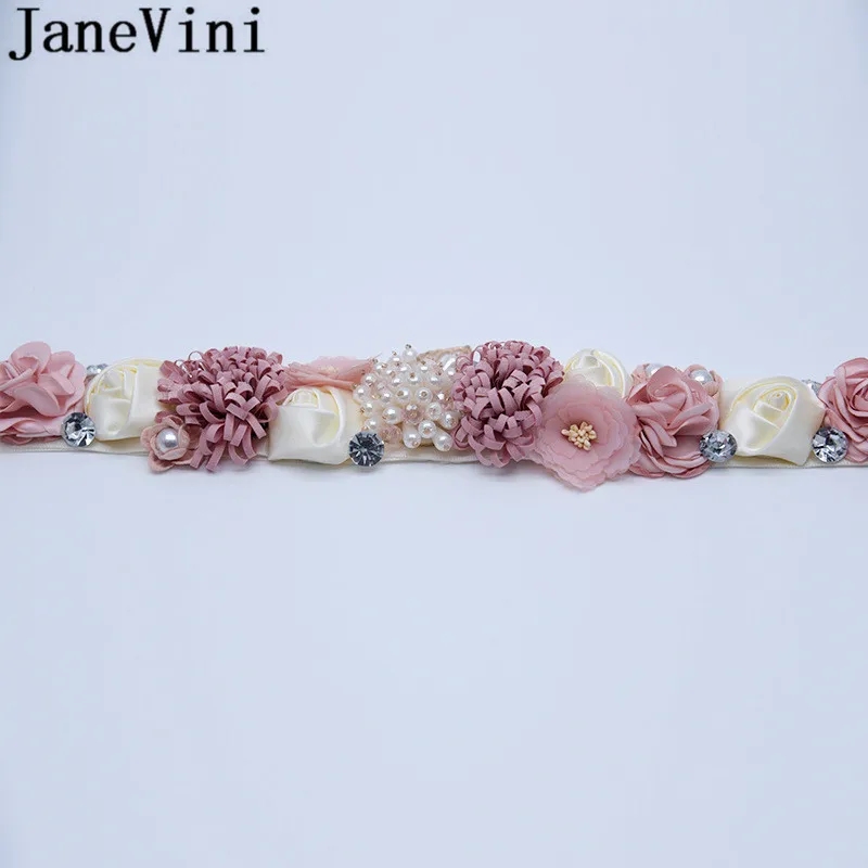 Винтажный Розовый свадебный пояс jaevini с кристаллами цветы жемчуг ювелирный