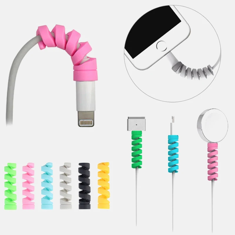 

4pcs Charger Cable Saver Organizer Sponge Protector Phone Data Line Sleeve Wire Breakage Cord Cover Earphone Protection Prevents