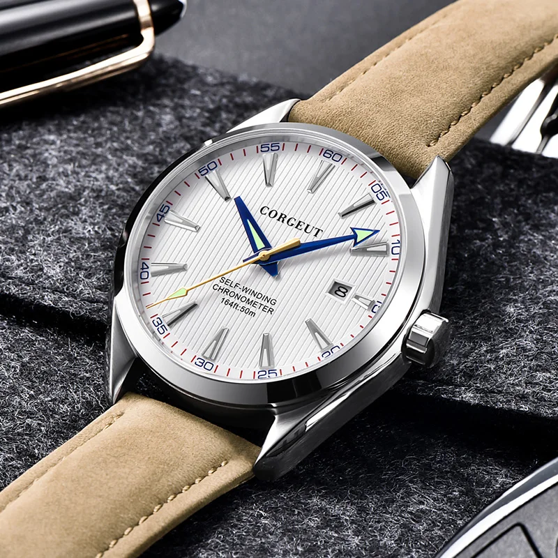 

MEN'S WATCH MIYATA 8215 AUTOMATIC MECHANICAL MILITARY SAPPHIRE STAINLESS STEEL STRAP WATERPROOF DATE BLUE DIAL WATCH MEN