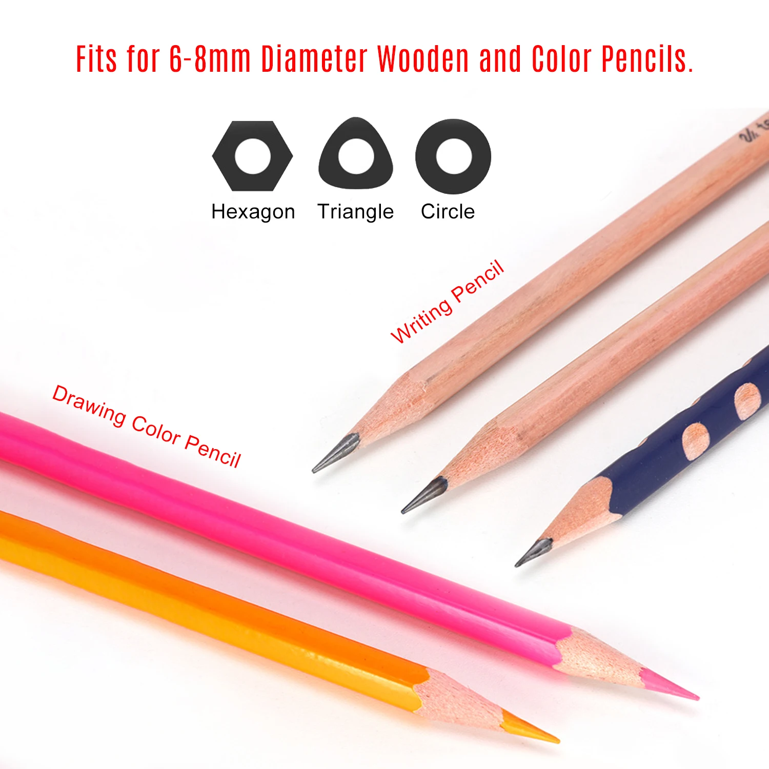 

tenwin Portable Electric Pencil Sharpener Helical Blade Sharpness-adjustment USB/Battery Auto Stop for 6-8mm Colored Pencils