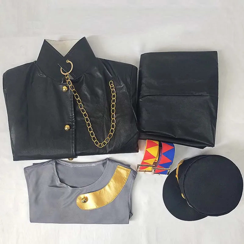 

Hot Japanese Anime JoJos' Bizarre Adventure Kujo Jotaro Cosplay Costume Outfit Suit Men Halloween Party Costumes Full Set