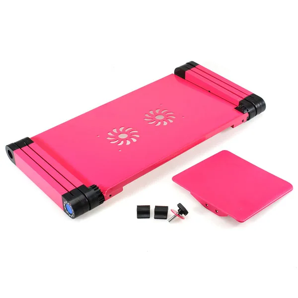 

360 Degree Foldable Adjustable Laptop Desk Table Stand Holder Durable Aluminum Laptop desk Tray with Cooling Dual Fan Holes