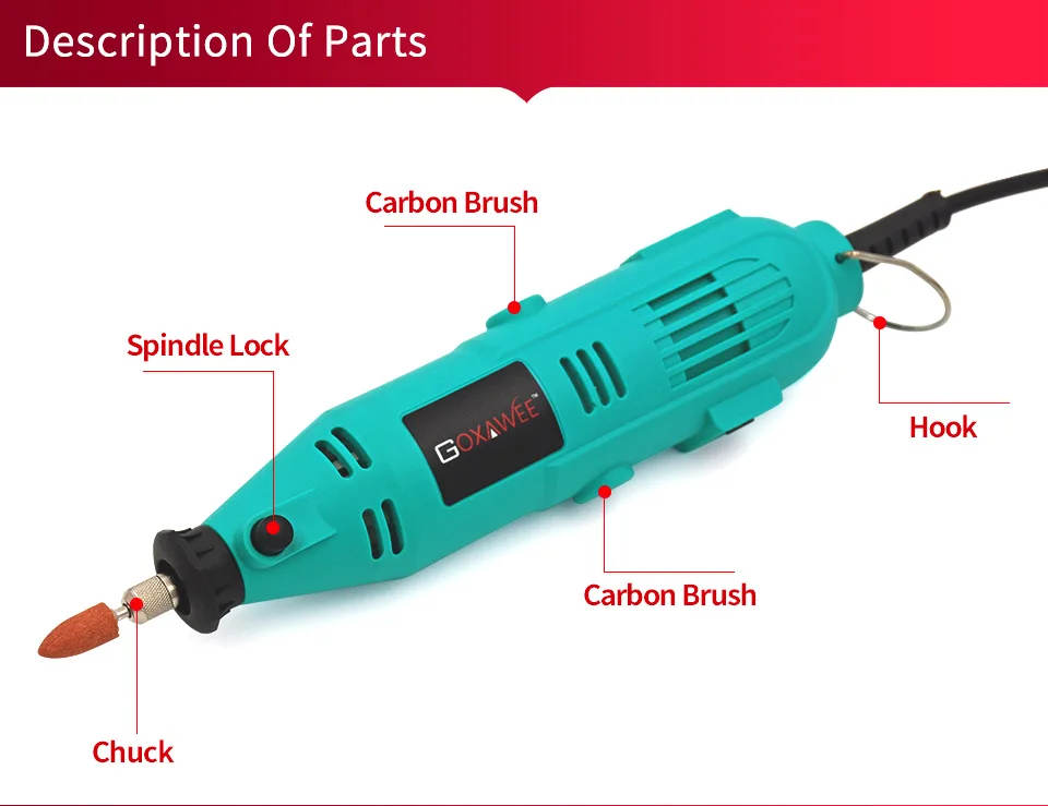GOXAWEE Electric Drill Rotary tool Electric Engraver Dremel Mini Drill Grinder Drilling Machine With Power Tools Accessories
