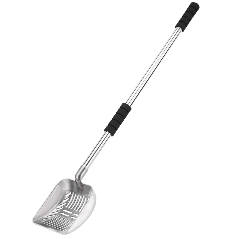 

HOT SALE Metal Cat Litter Scoop With Deep Shovel And Long Handle Detachable Stainless Steel Non-Stick Cat Litter Sifter With Foa