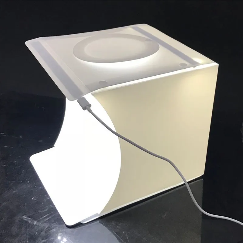 Portable Folding Lightbox Photography Studio Softbox 2 Panel LED Light Soft Box Tent Kit With 6-color background for DSLR Camera |