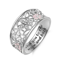 love you to the moon and back rings for women creative pleated silver sakura wedding jewelry ring romantic hollow bague femme