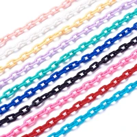 10 strands plastic cable chains links for diy jewelry bracelet necklace making findings accessories random mixed color