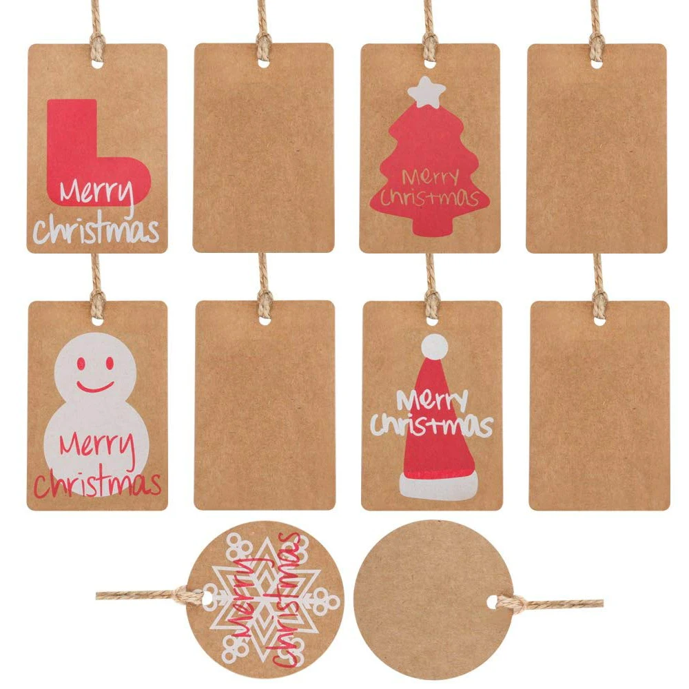 100 шт./лот Счастливого Рождества крафт бумага празднование Рождественская елка