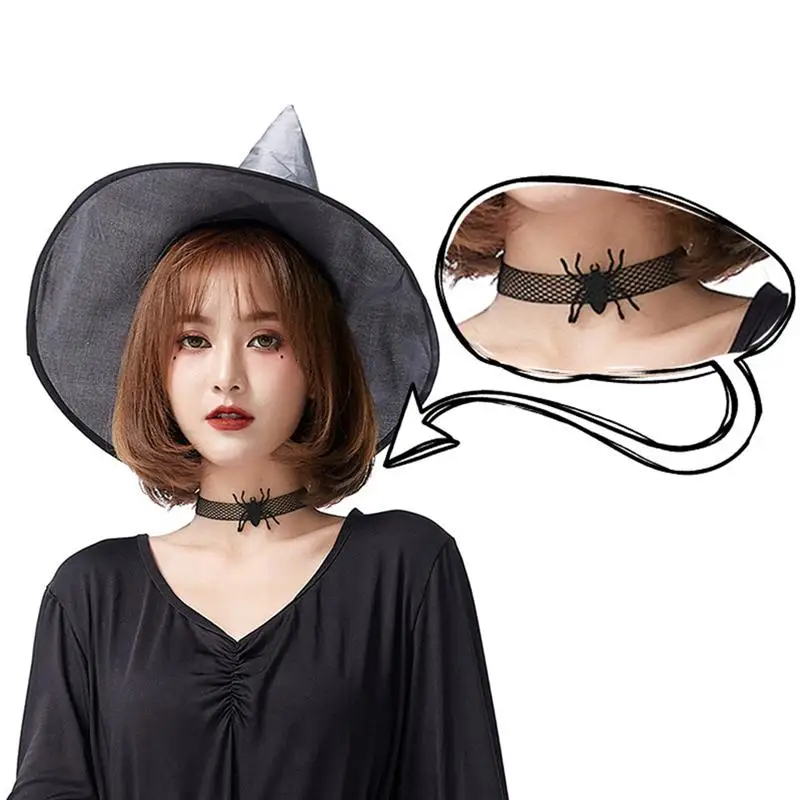 2 шт Хэллоуин ожерелье с пауком Готическая цепочка ключицы декор вечерние