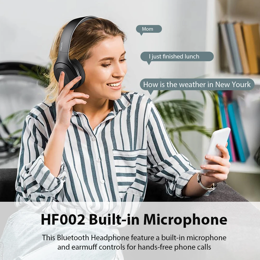 Bluetooth-наушники Dacom HF002 беспроводная гарнитура с глубокими басами накладная
