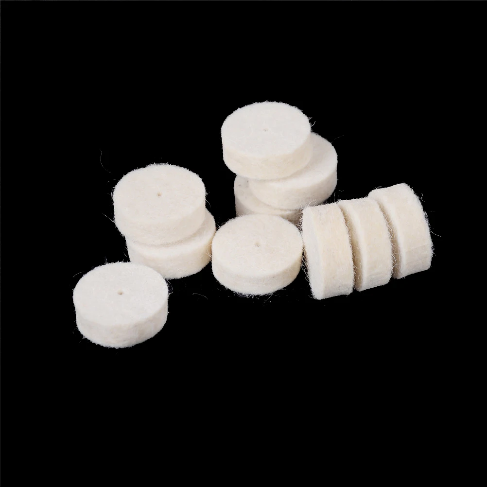 

10pcs 25*9mm Felt Wool Polishing Head Buffing Pad Wheel Tool live handle For Rotary Big size
