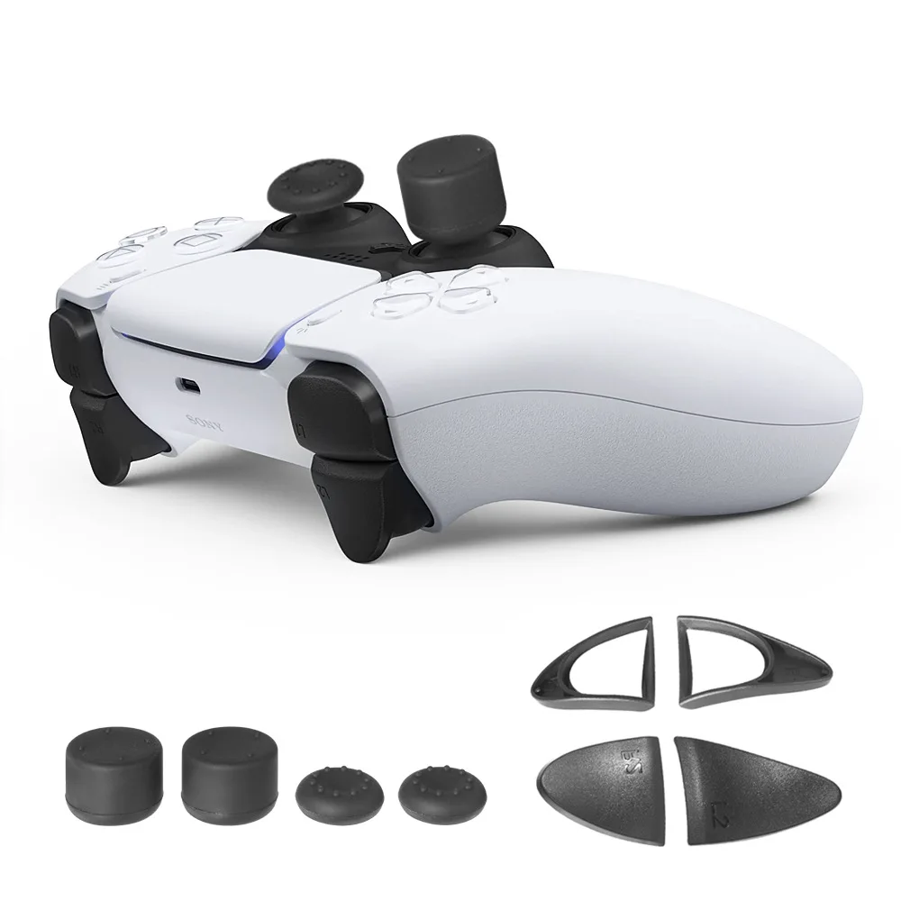 

For PS5 Controller Case Game Joystick Accessories 8 in 1 Grip Cap Joystick Cover Silicone Rocker Cap L2 R2 Button Trigger Extend