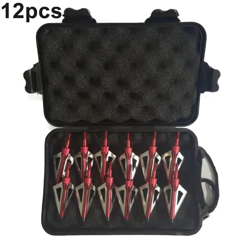 

Stainless Steel 12 Pcs Portable Arrowheads Broadheads Archery Sports Accessory
