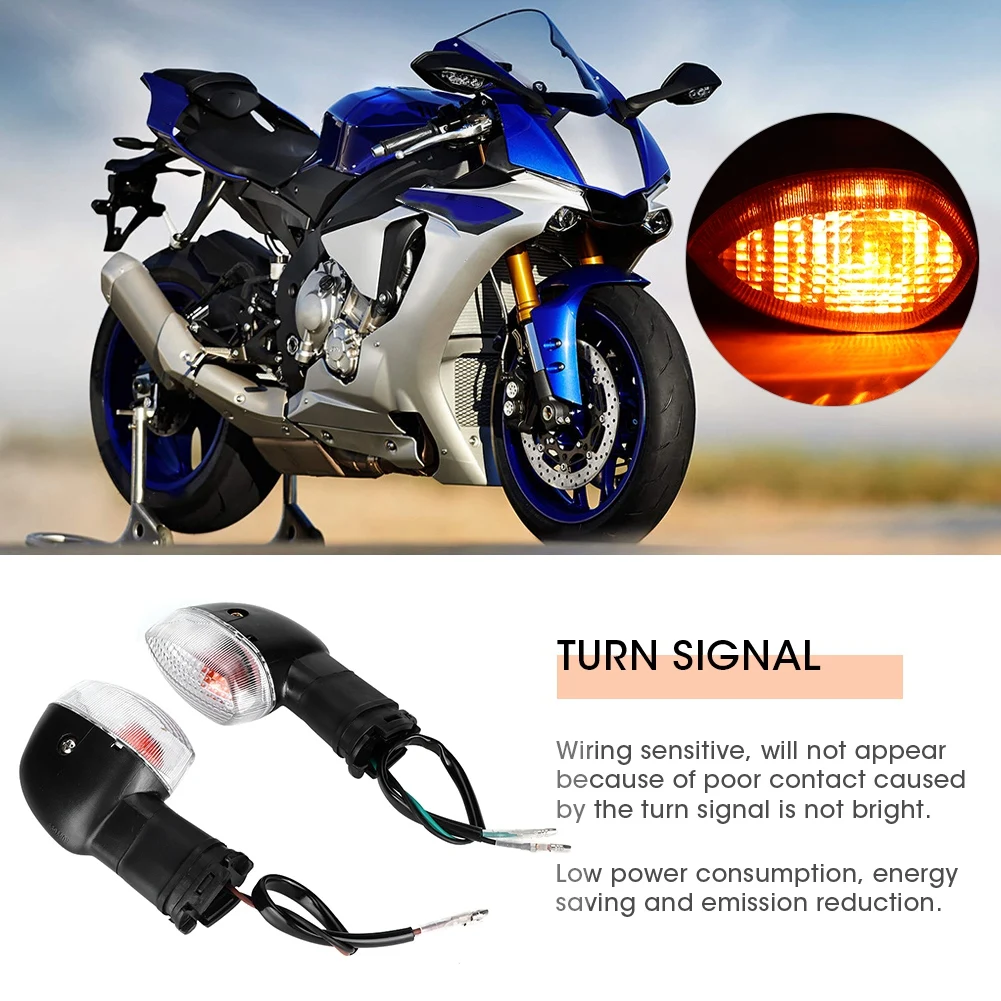 

2PCS Motorcycle Modification Turn Signal Light Lamp Fit For YAMAHA R1 Accessories(Black&white)