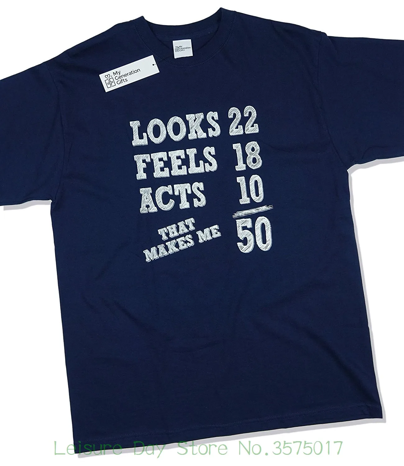 

Short Sleeve Cool Casual Looks 22 Feels 18 Acts 10 , That Makes Me 50 - 50th Birthday Gift Present T-shirt Mens