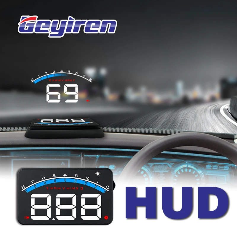 

GEYIREN New M6 HUD Head Up Display Car-styling Hud Warning Windshield Projector Alarm System Universal Auto M6 Display Overspee