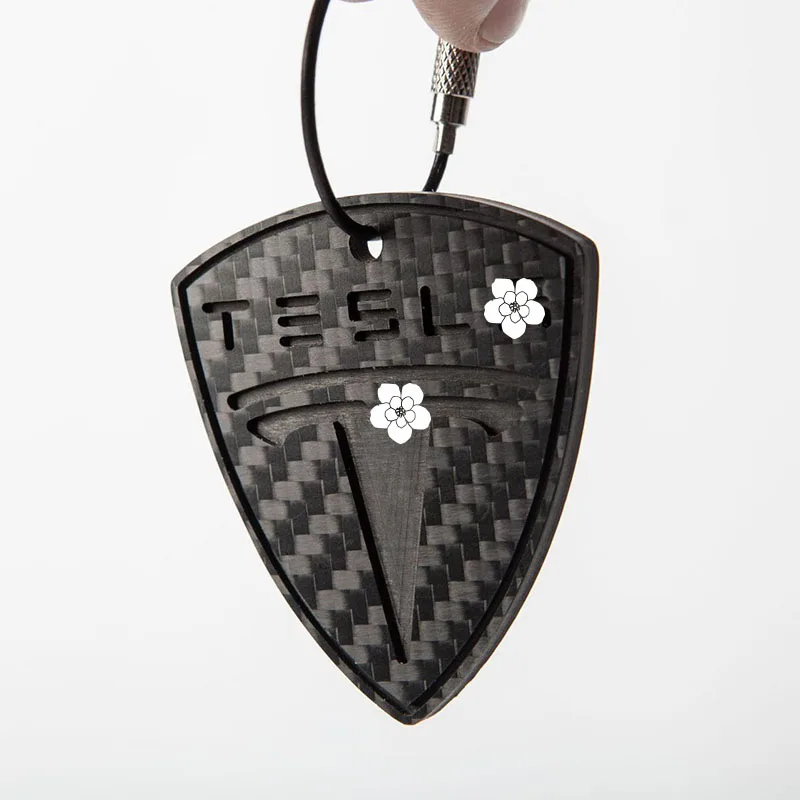 

Real Carbon Fiber Key Ring for Tesla Model 3 S X Y New Sculpture Car Keychain Accessories True Carbon Keyring Decorate