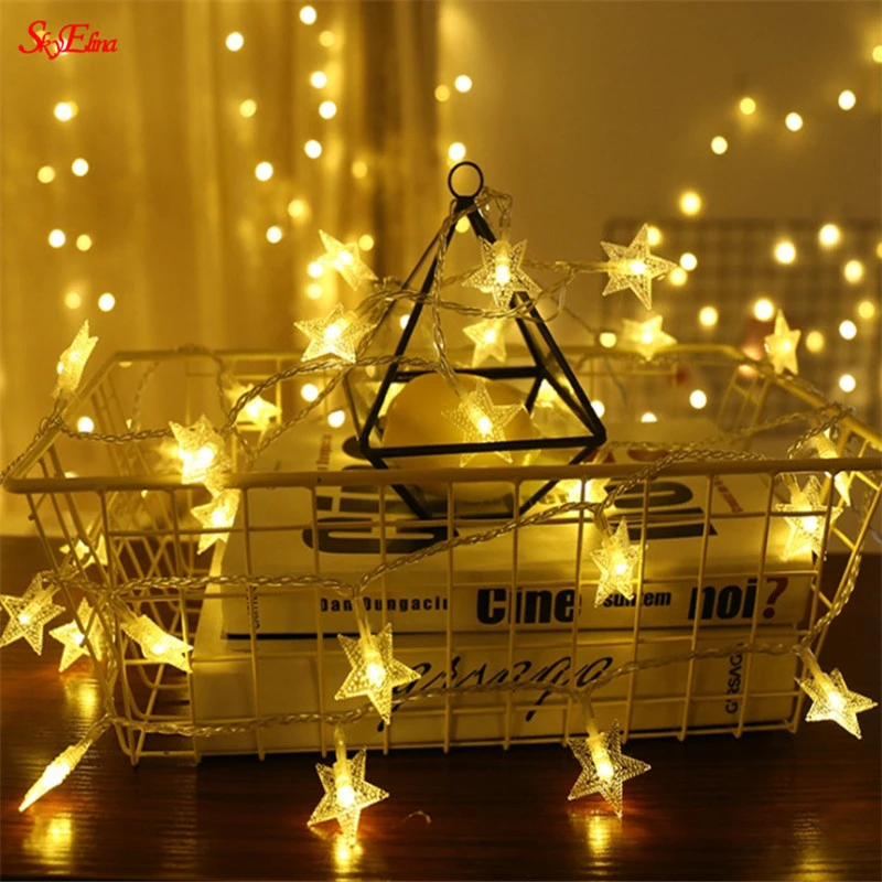 Узор в виде кленового листа светодиодный Романтический Фея звезда гирлянды