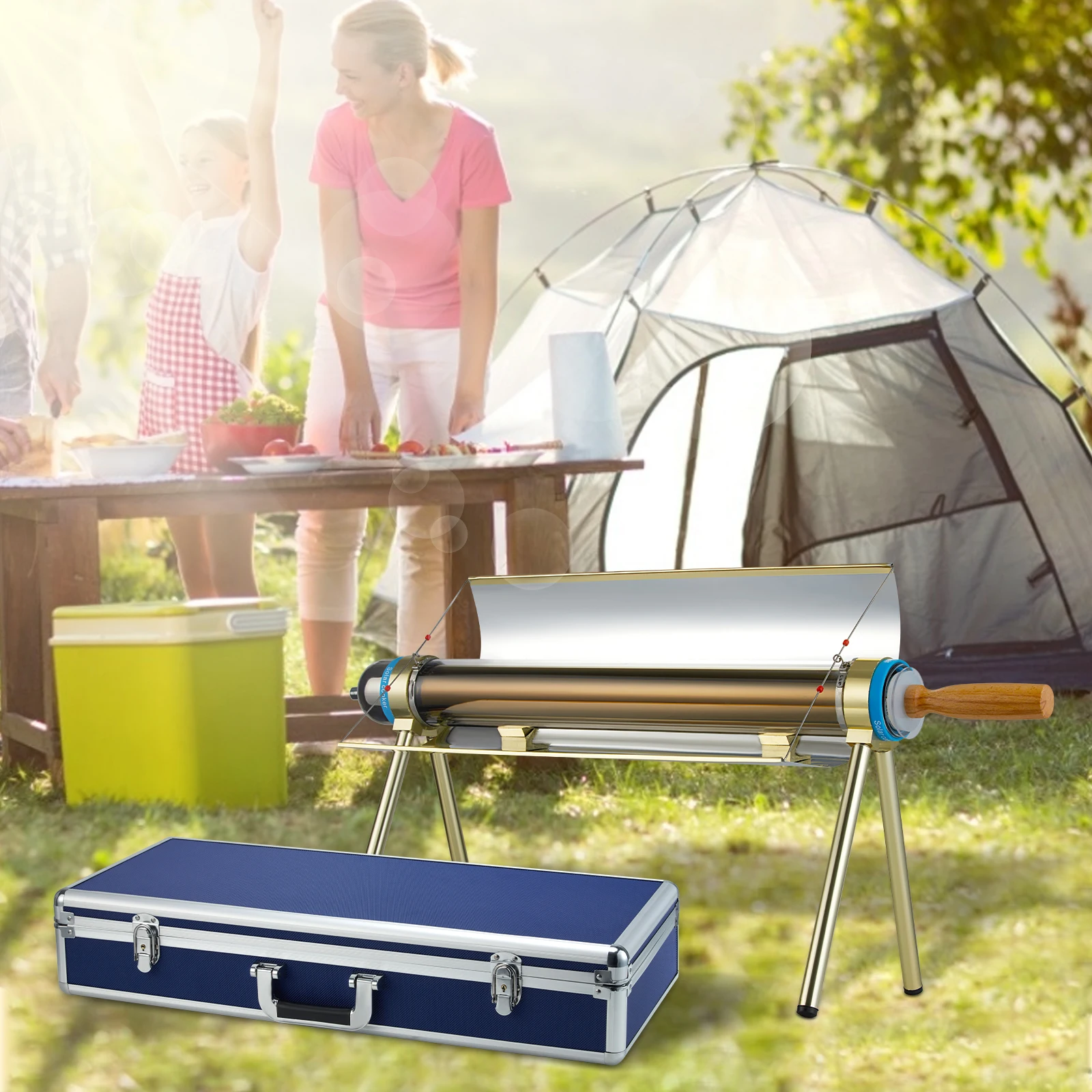 

Solar Camping Grill Cooking Utensils Survival Equipment Outdoor Solar Grilling Oven Camping Sun Stove For Backpacking Hiking New