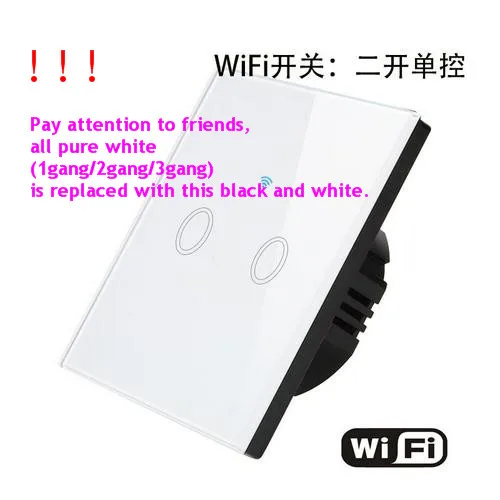 Умный выключатель 1/2/3 Ганг Wifi для света, совместимый с Alexa Google Home, сенсорная панель на стену.