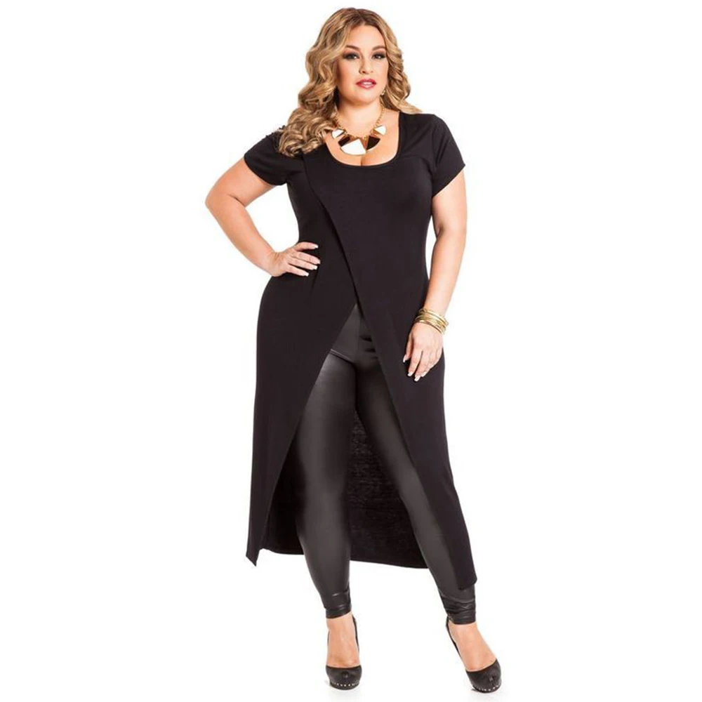 

Sale Large Size Women T-Shirt Short Sleeve Summer Irregular All Black Lady Tshirt Tee Shirt Top Plus Size Female T-Shirt 5Xl Q30