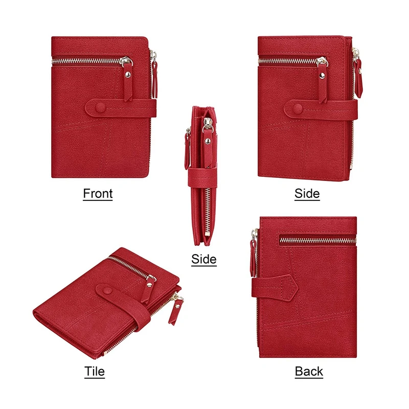 Ms. Short Two-Fold Wallet Zipper Bag with a Credit Card Document Pocket |