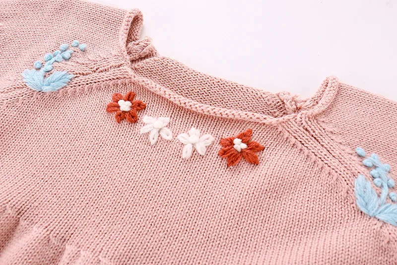 

Knitted Baby Clothes Newborn Baby Romper With Hat Jumpsuit Autumn Winter Embroidery Baby Sweater Romper Infant Girl Jumpsuits