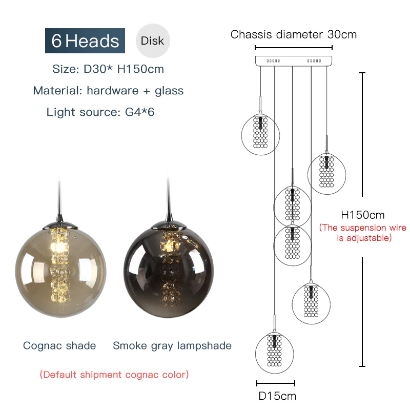 6 heads Высокая вилла Entryway Orb стеклянные лестницы Висячие спиральные длинные лампы Современные хрустальные бусины лестница люстра для дома - Цвет корпуса: 6 heads