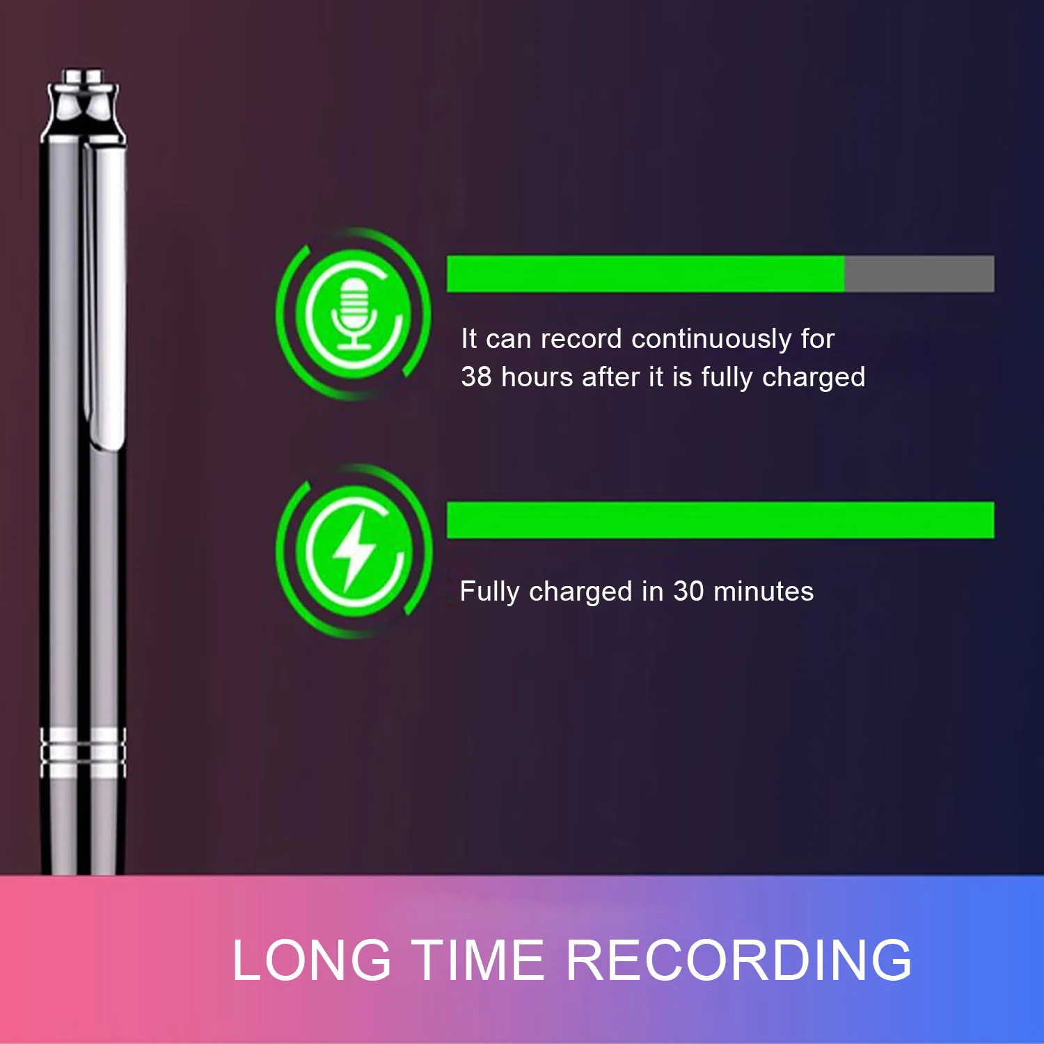 32G HD шумоподавление Портативный Цифровой диктофон ручка с микрофоном для встреч