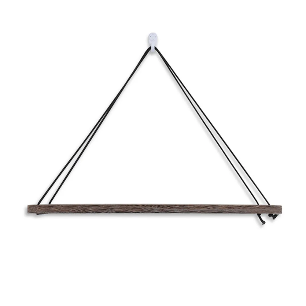 Плавающий настенная полка деревянной стене висит вешалка для полотенец горшок